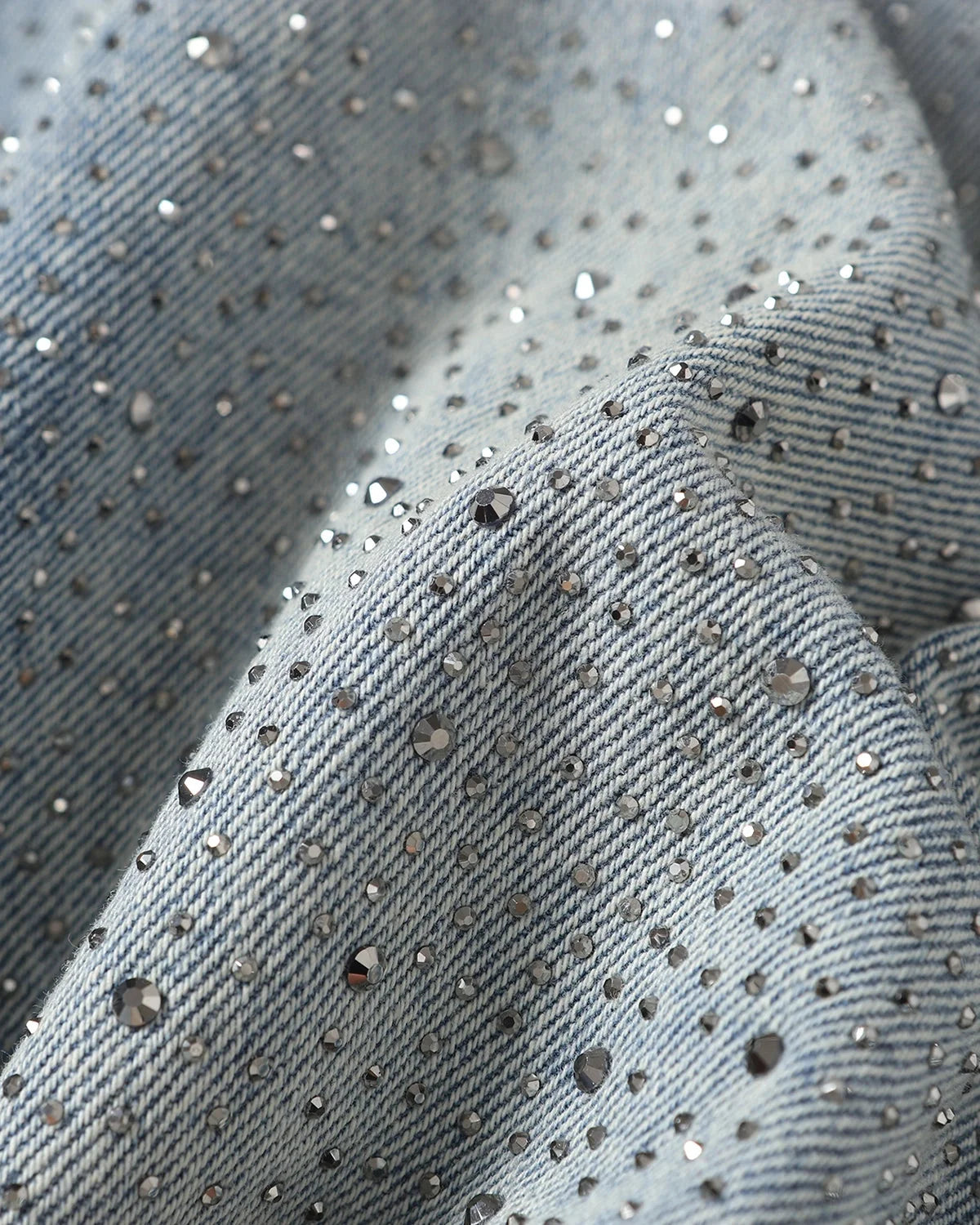 Omygoods Rhinestone Baggy Barrel Jeans