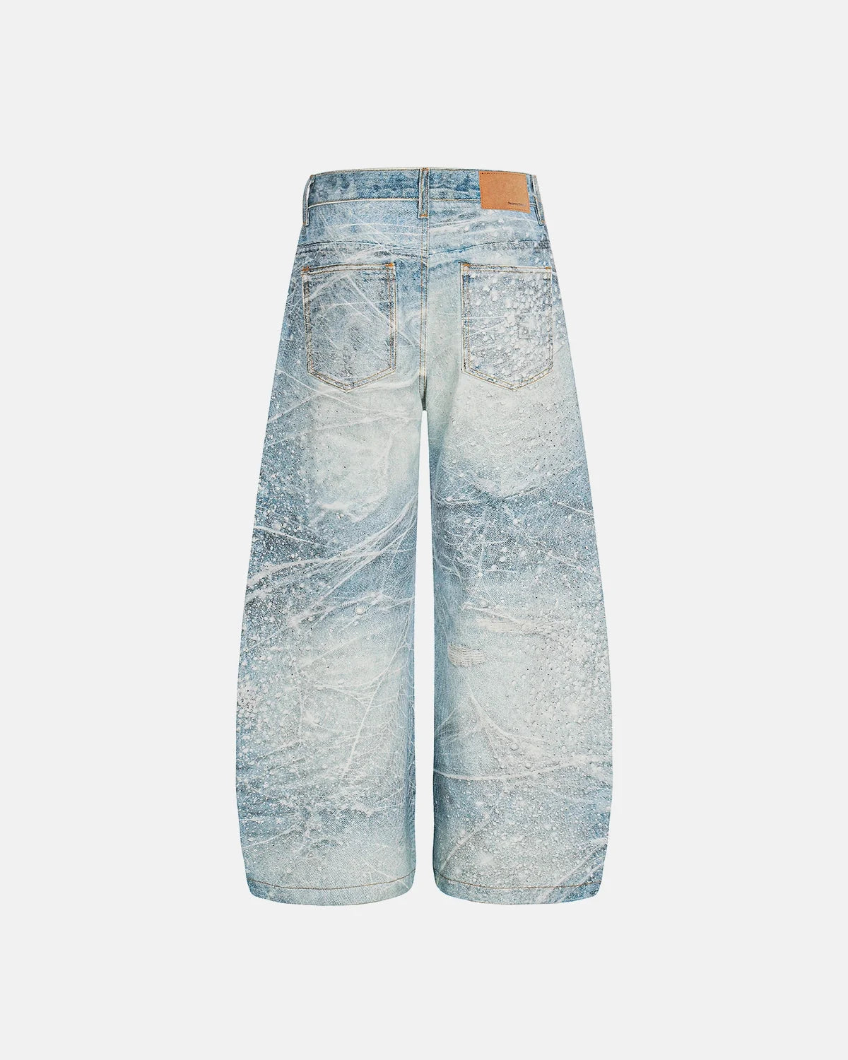Omygoods Rhinestone Lightning Baggy Barrel Jeans