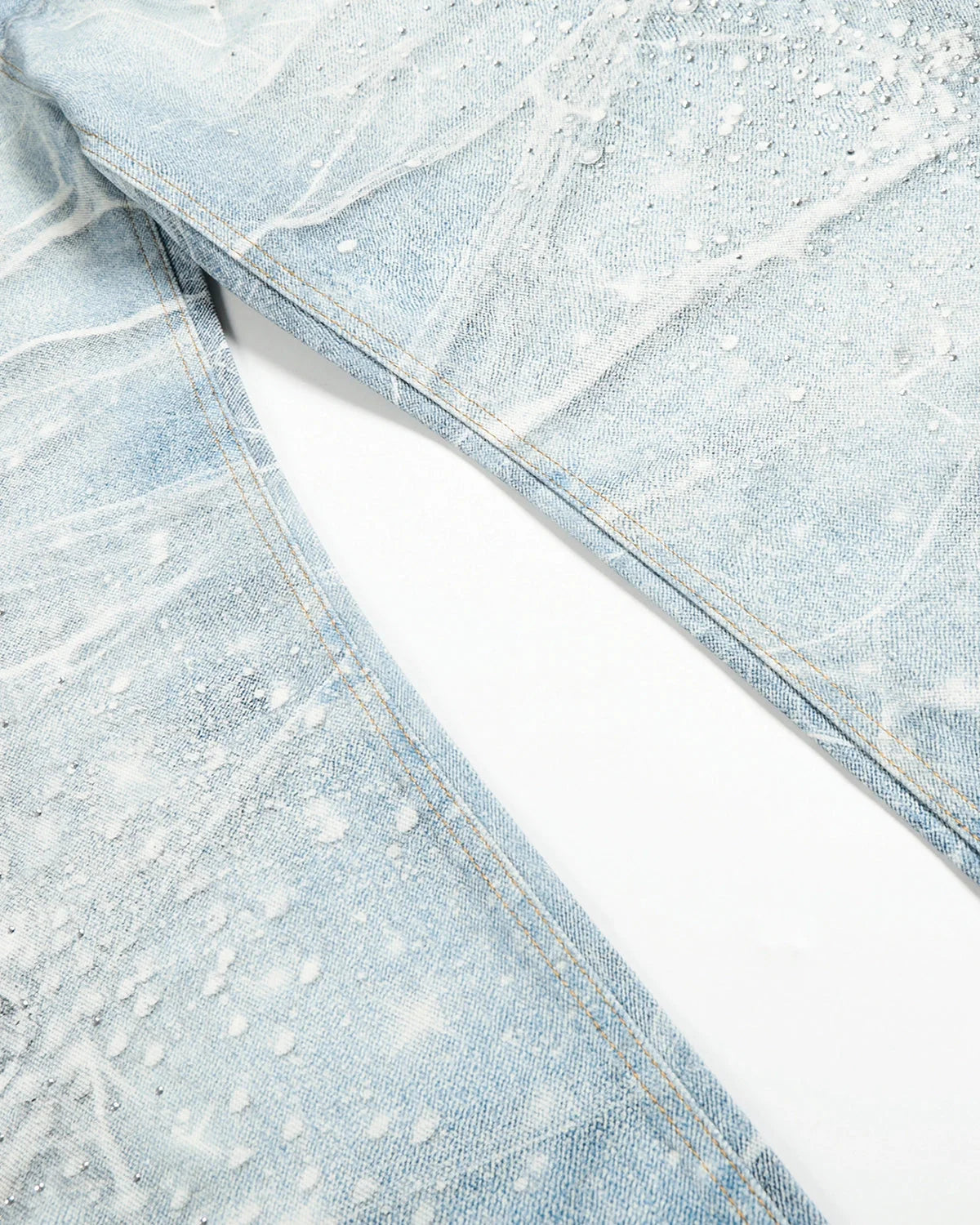 Omygoods Rhinestone Lightning Baggy Barrel Jeans