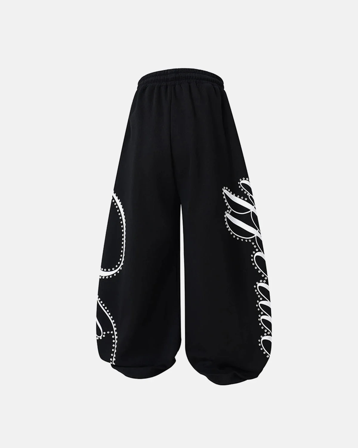 Omygoods Rhinestone Script Baggy Sweatpants