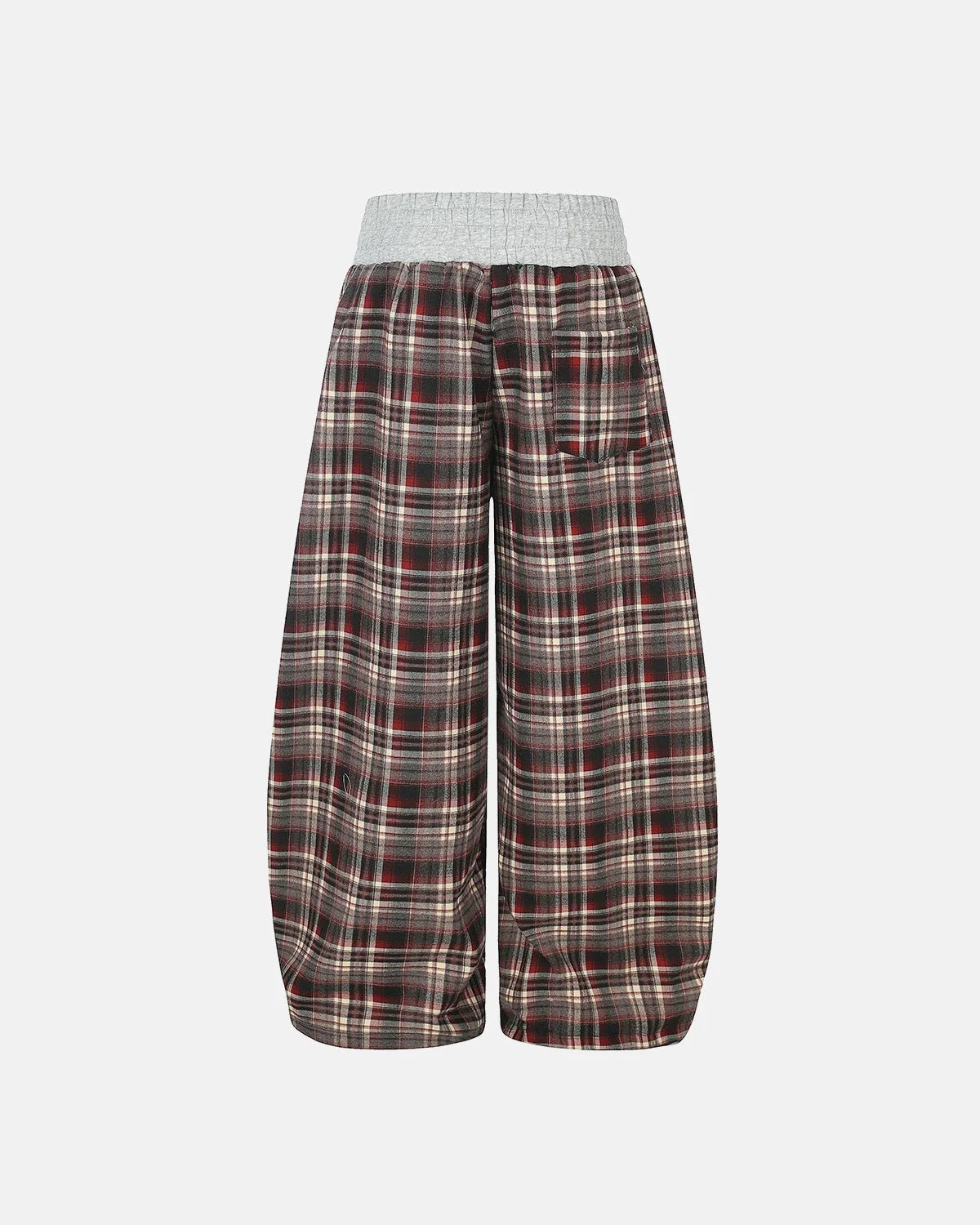 Omygoods Rhinestone Script Plaid Barrel Pants