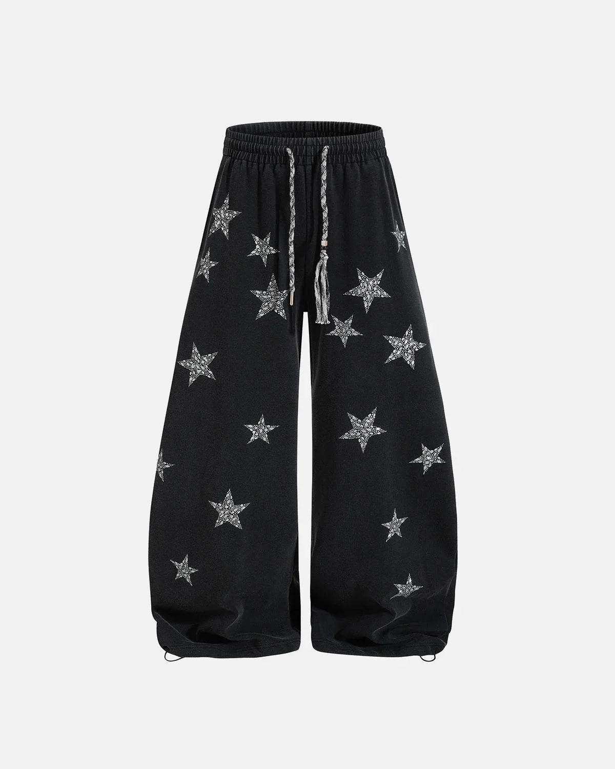 Omygoods Rhinestone Star Barrel Sweatpants