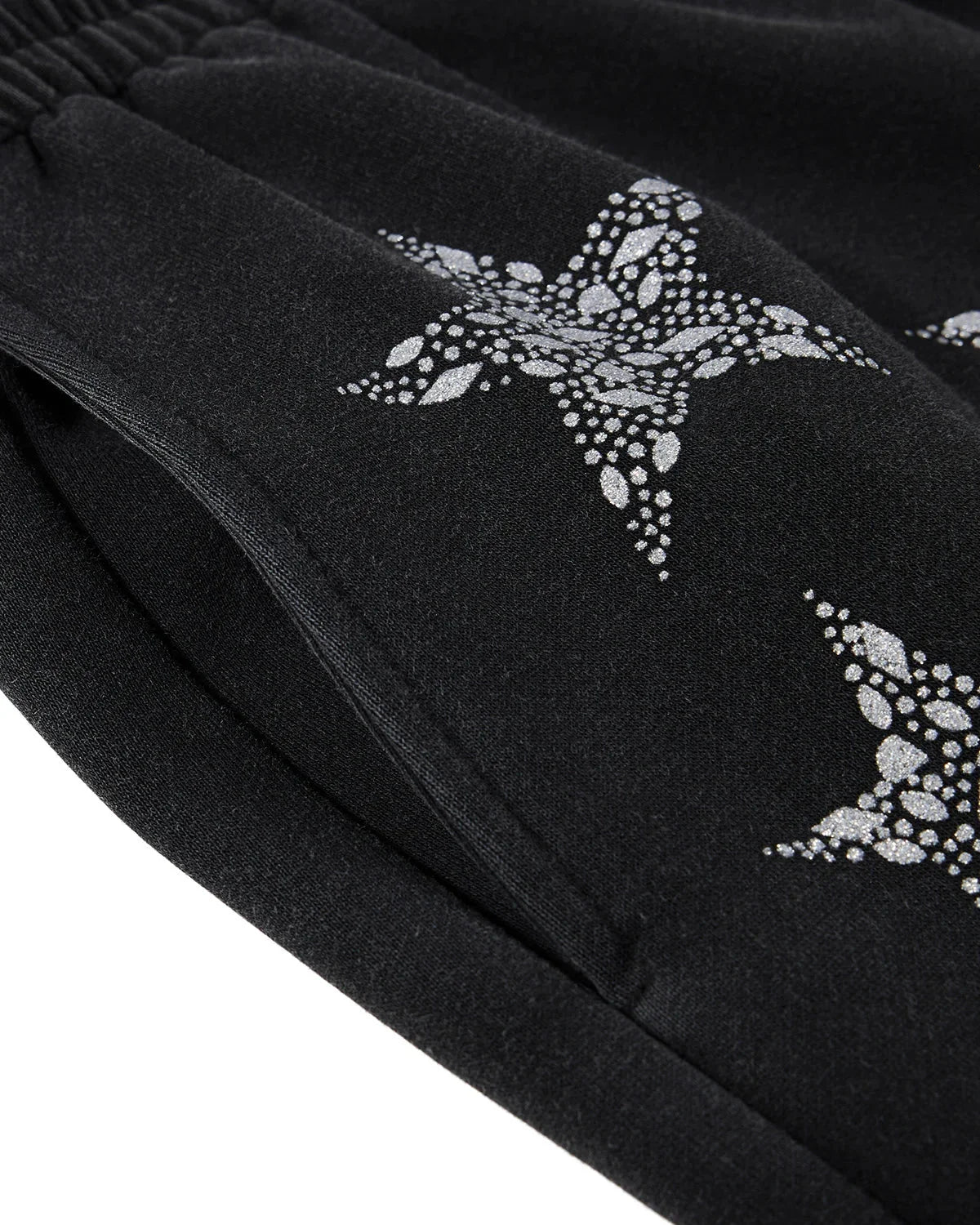 Omygoods Rhinestone Star Barrel Sweatpants