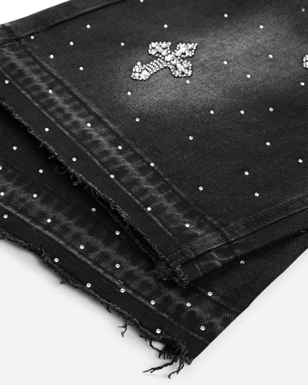 Omygoods Rhinestone Straight Leg Jorts