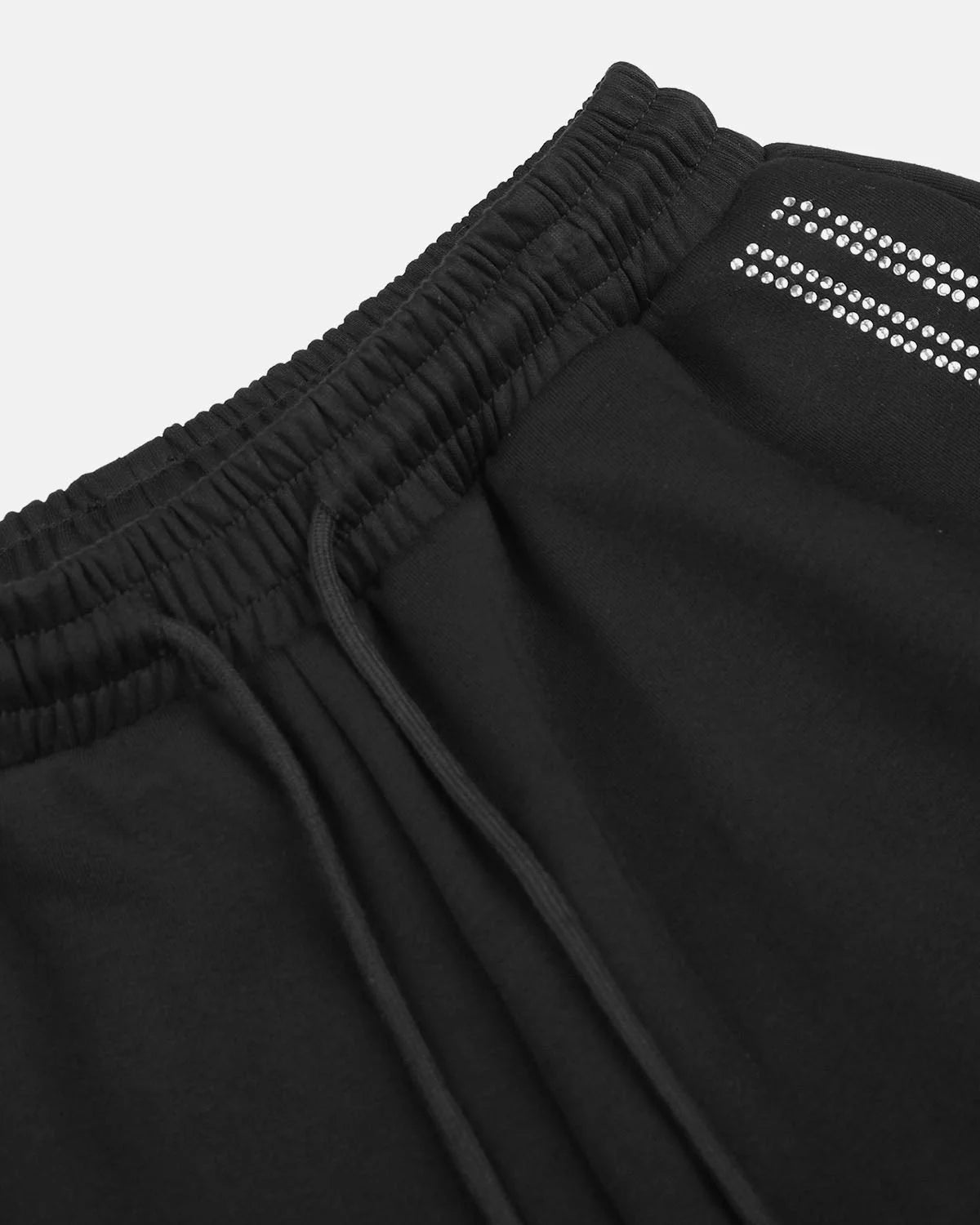 Omygoods Rhinestone Stripe Barrel Sweatpants