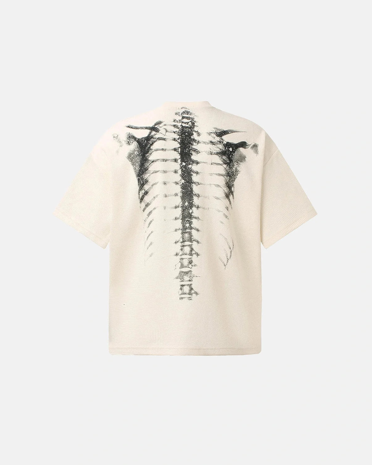 Omygoods Ribcage Graphic Waffle Boxy T-Shirt