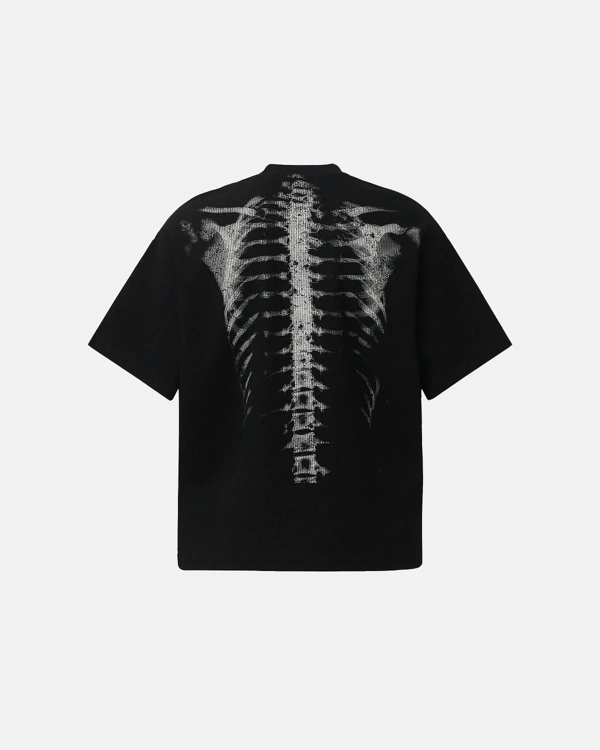 Omygoods Ribcage Graphic Waffle Boxy T-Shirt