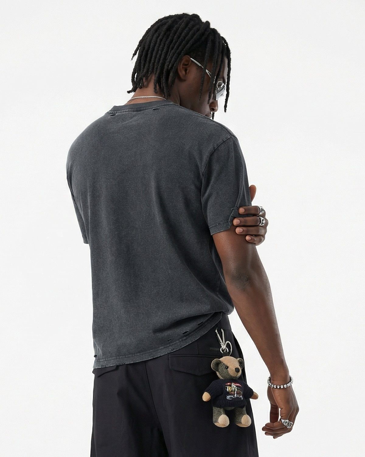 Omygoods Ripped Distressed Washed Oversized T-Shirt