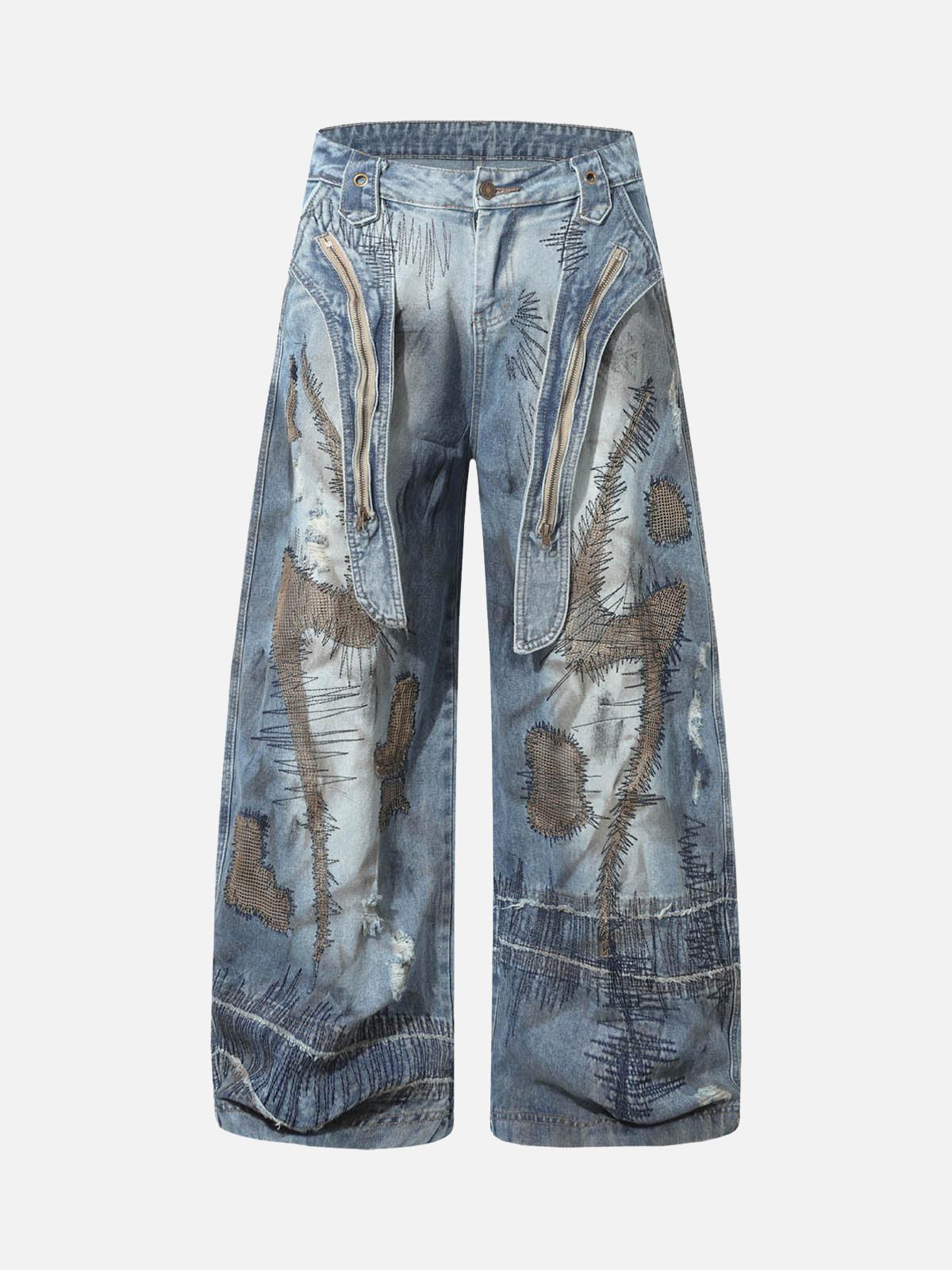 Omygoods RO Style Washed Barrel Jeans