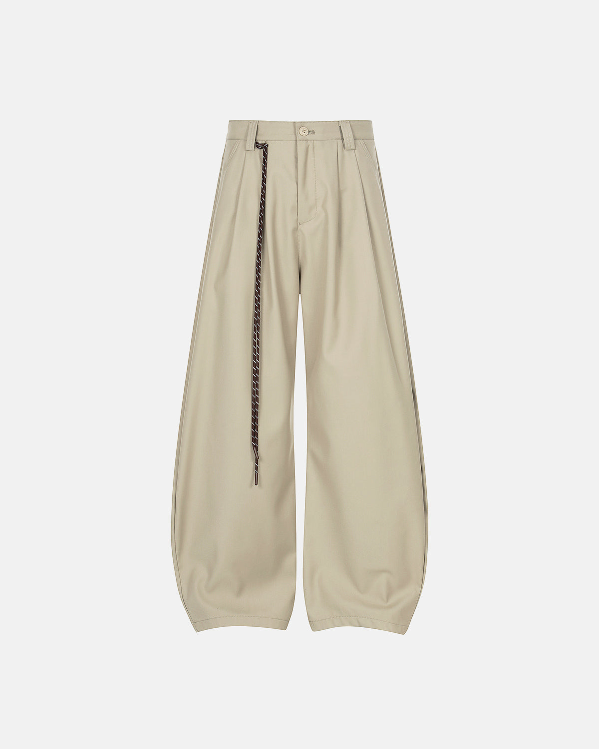 Omygoods Rope Belt Wide Leg Tailored Pants