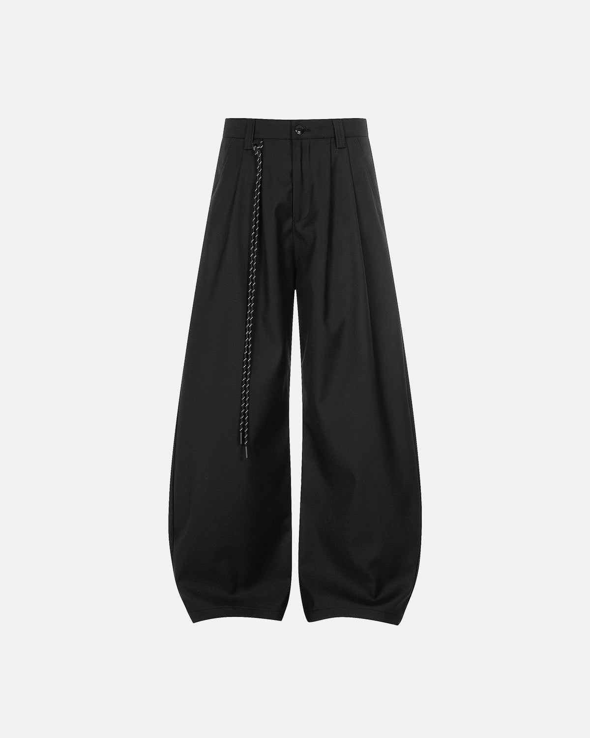 Omygoods Rope Belt Wide Leg Tailored Pants