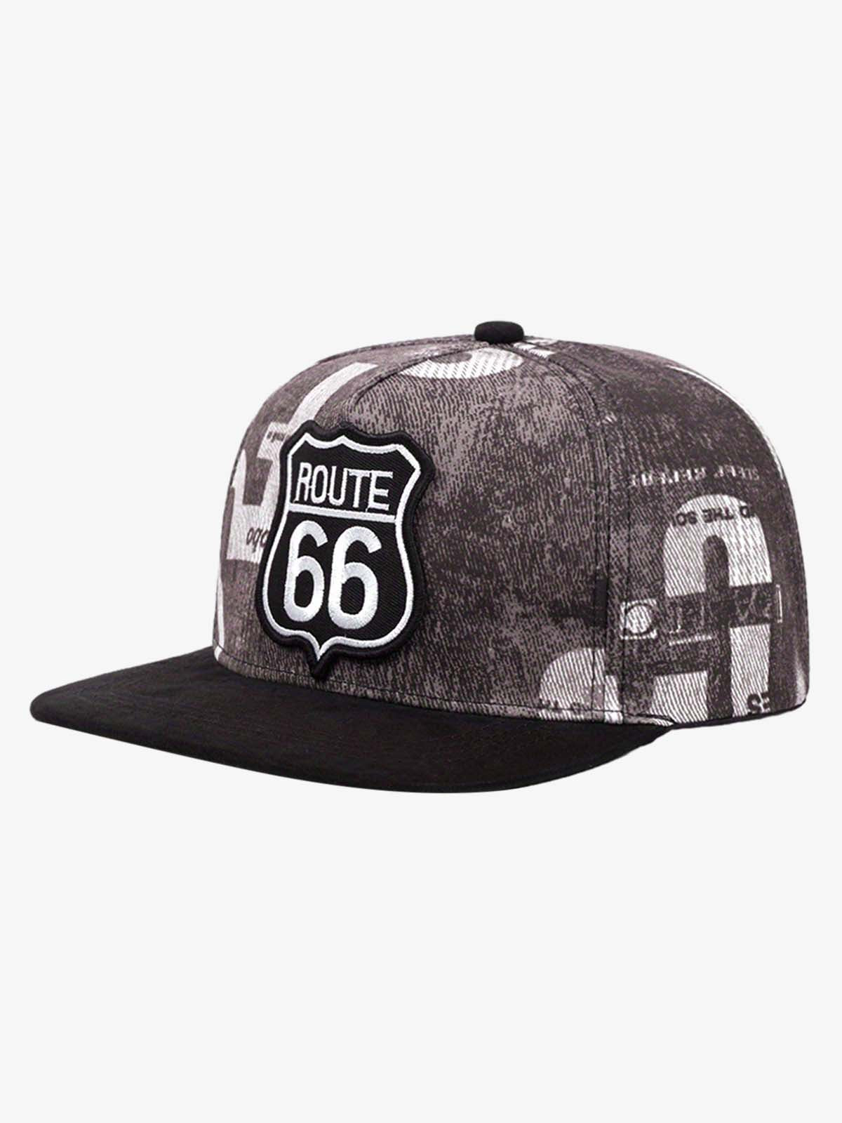 Omygoods Route 66 Embroidered Snapback Hat