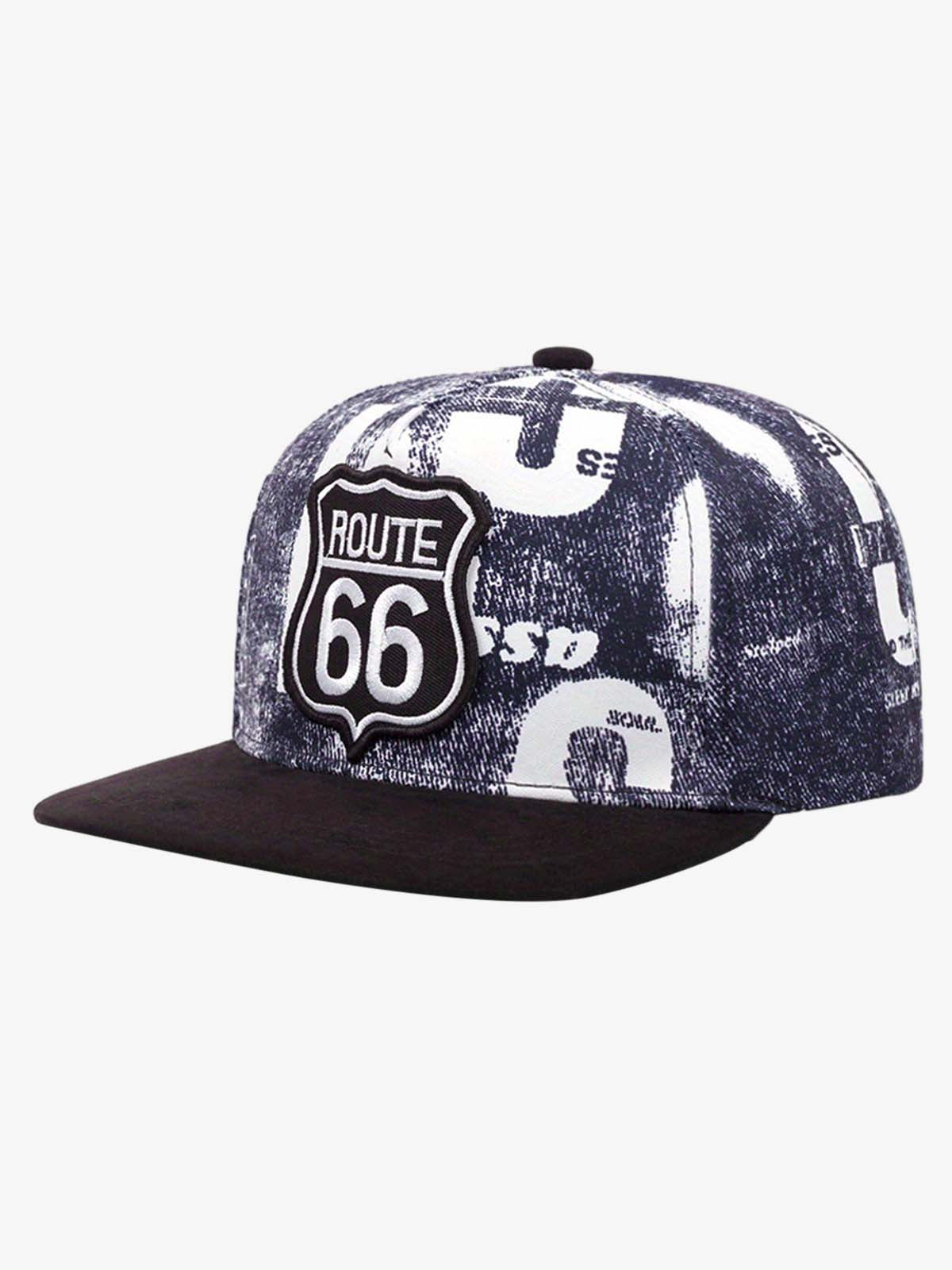 Omygoods Route 66 Embroidered Snapback Hat