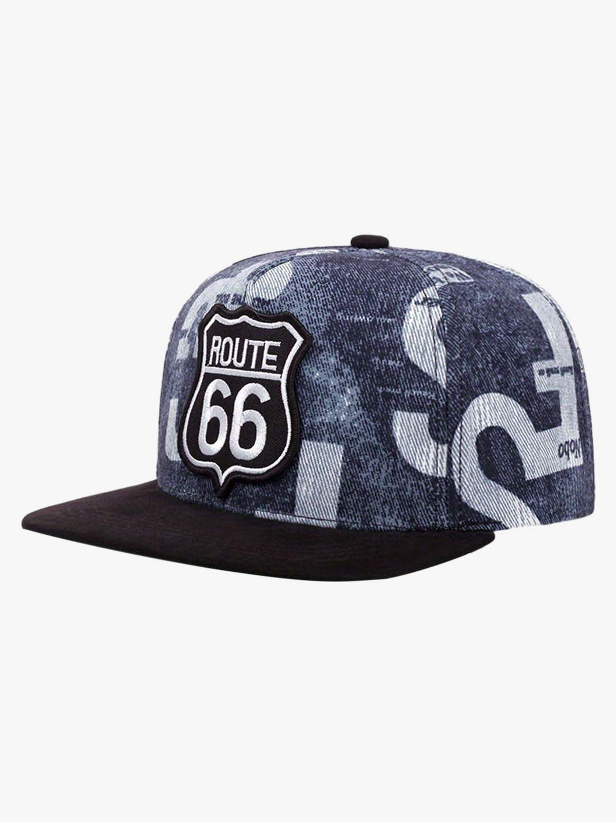 Omygoods Route 66 Embroidered Snapback Hat