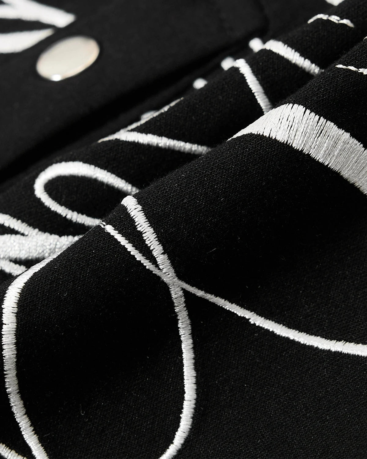Omygoods Black Script Embroidered Polo T-Shirt