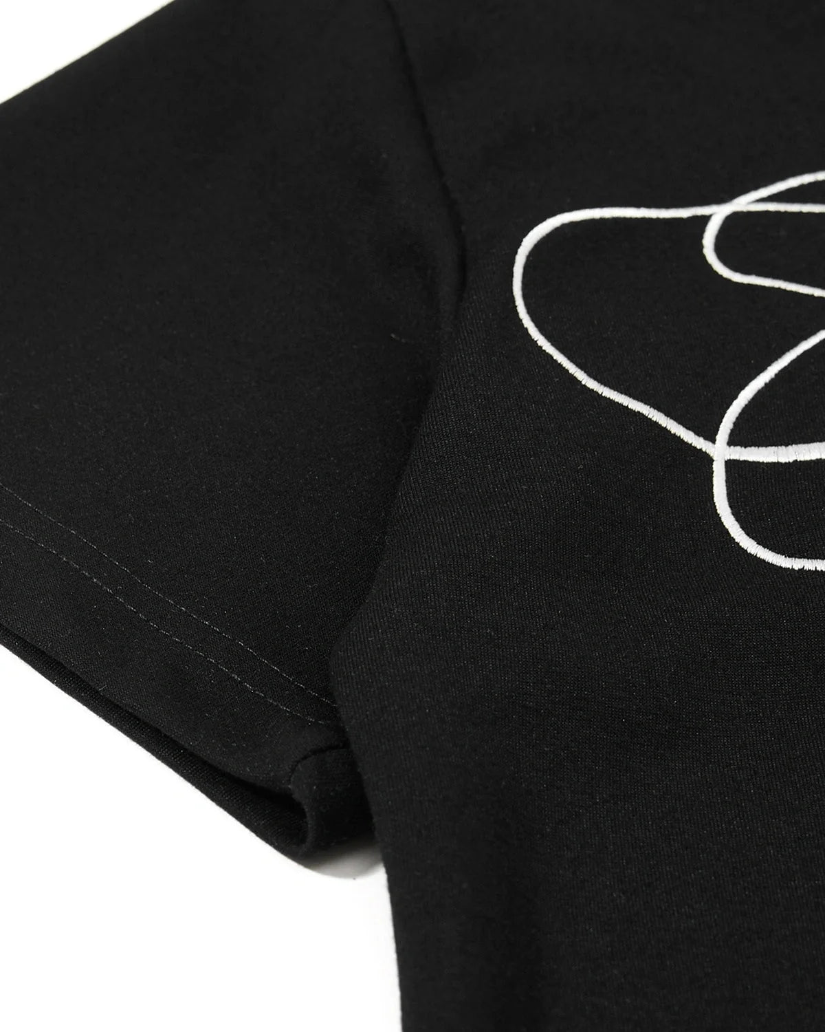 Omygoods Black Script Embroidered Polo T-Shirt