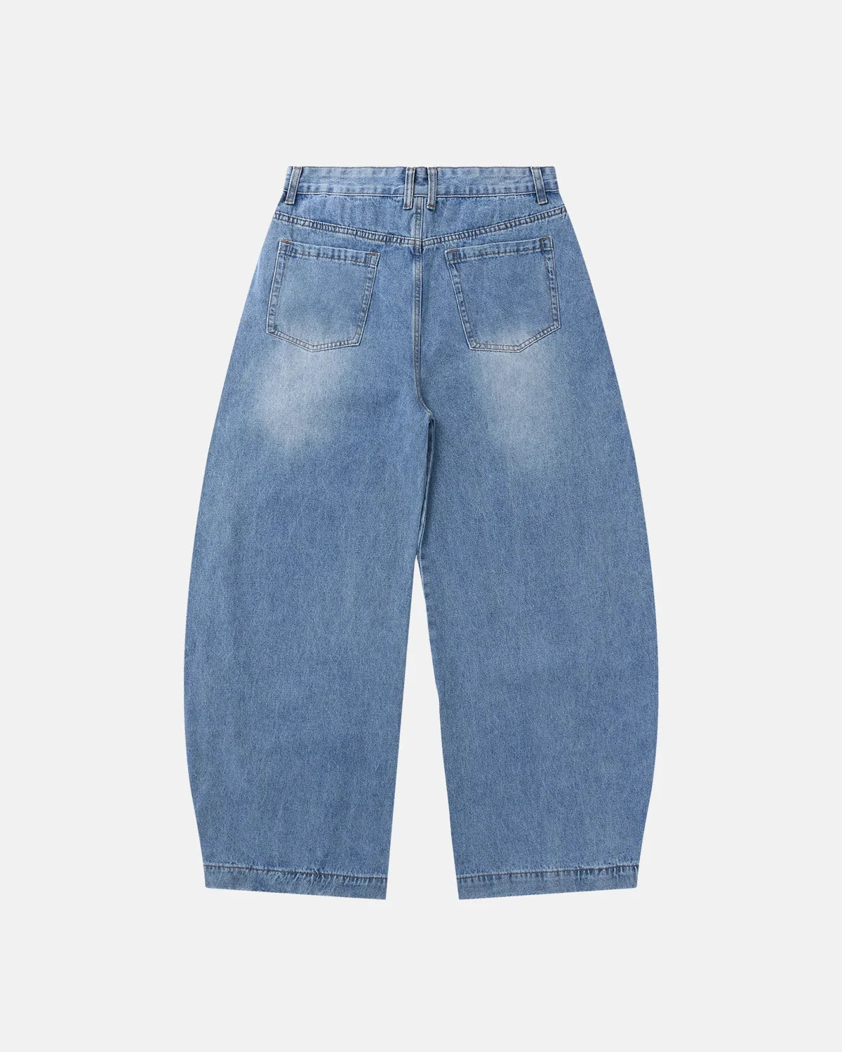 Omygoods Script Graphic Barrel Jeans