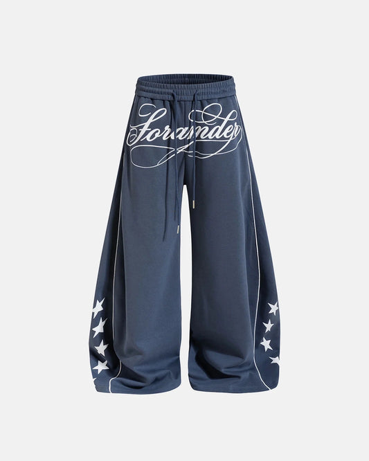 Omygoods Script Graphic Barrel Sweatpants
