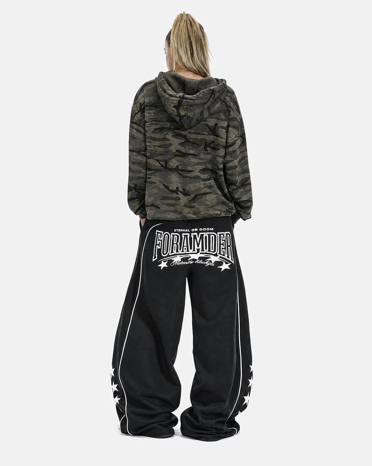 Omygoods Script Graphic Barrel Sweatpants