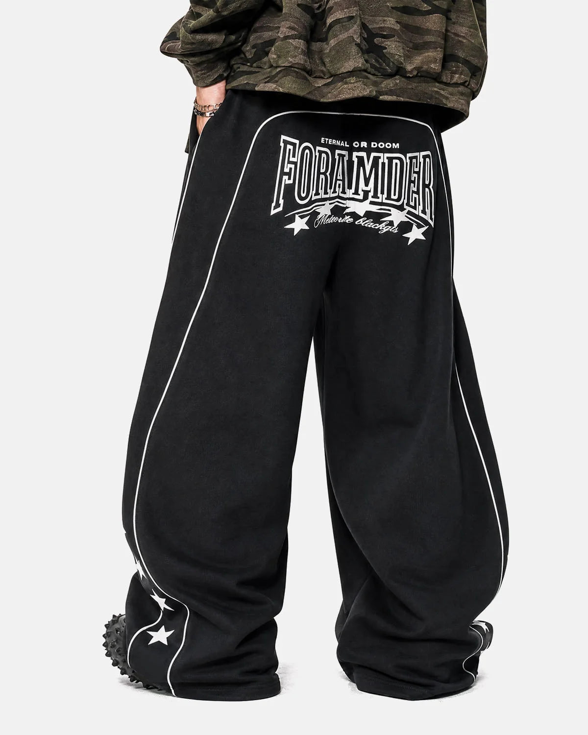 Omygoods Script Graphic Barrel Sweatpants