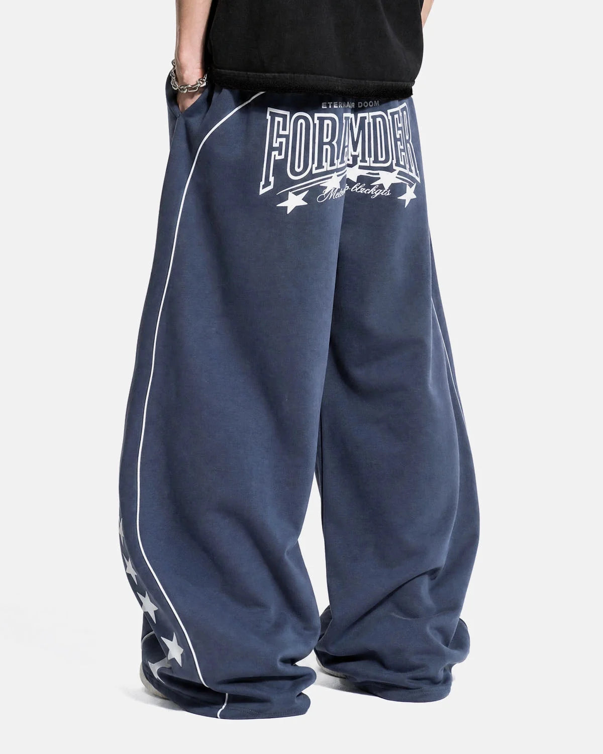 Omygoods Script Graphic Barrel Sweatpants