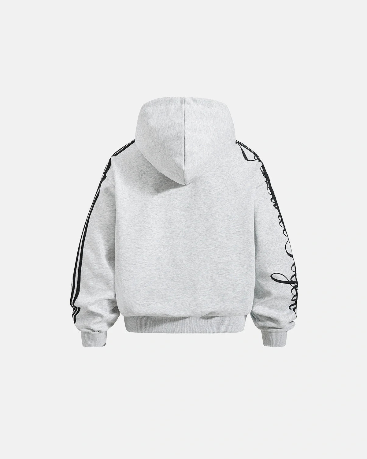 Omygoods Script Graphic Boxy Zip Up Hoodie