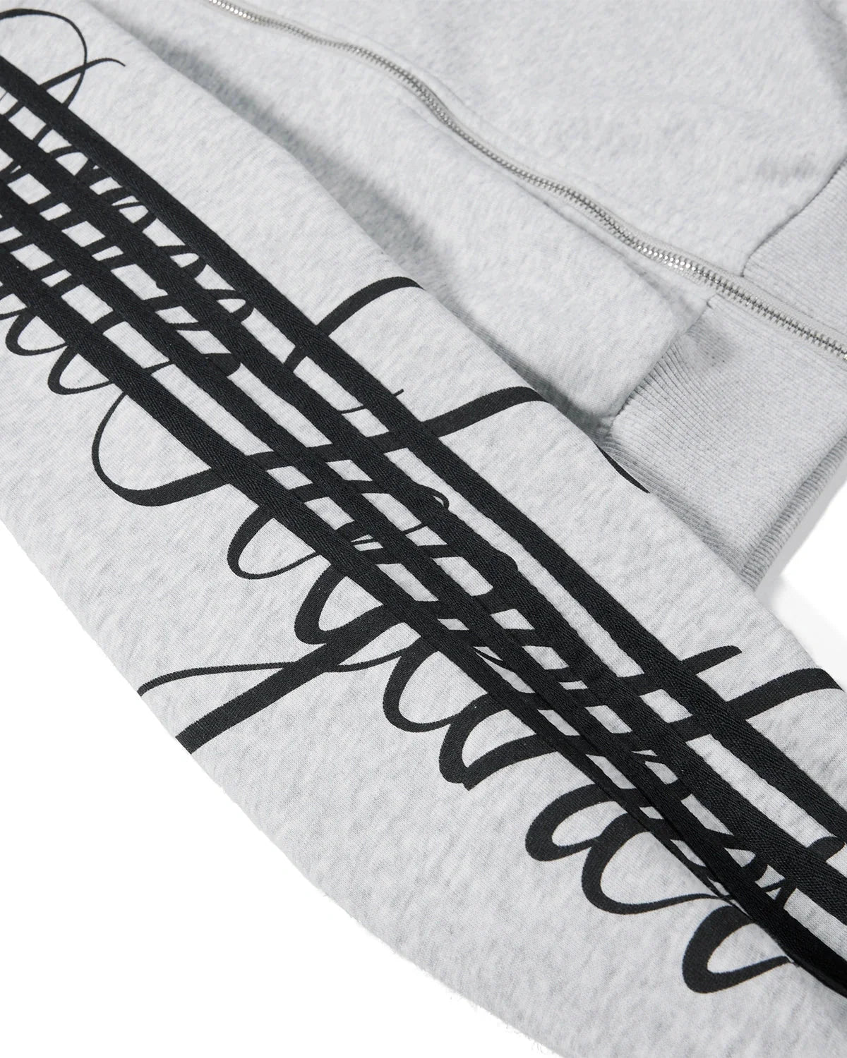 Omygoods Script Graphic Boxy Zip Up Hoodie