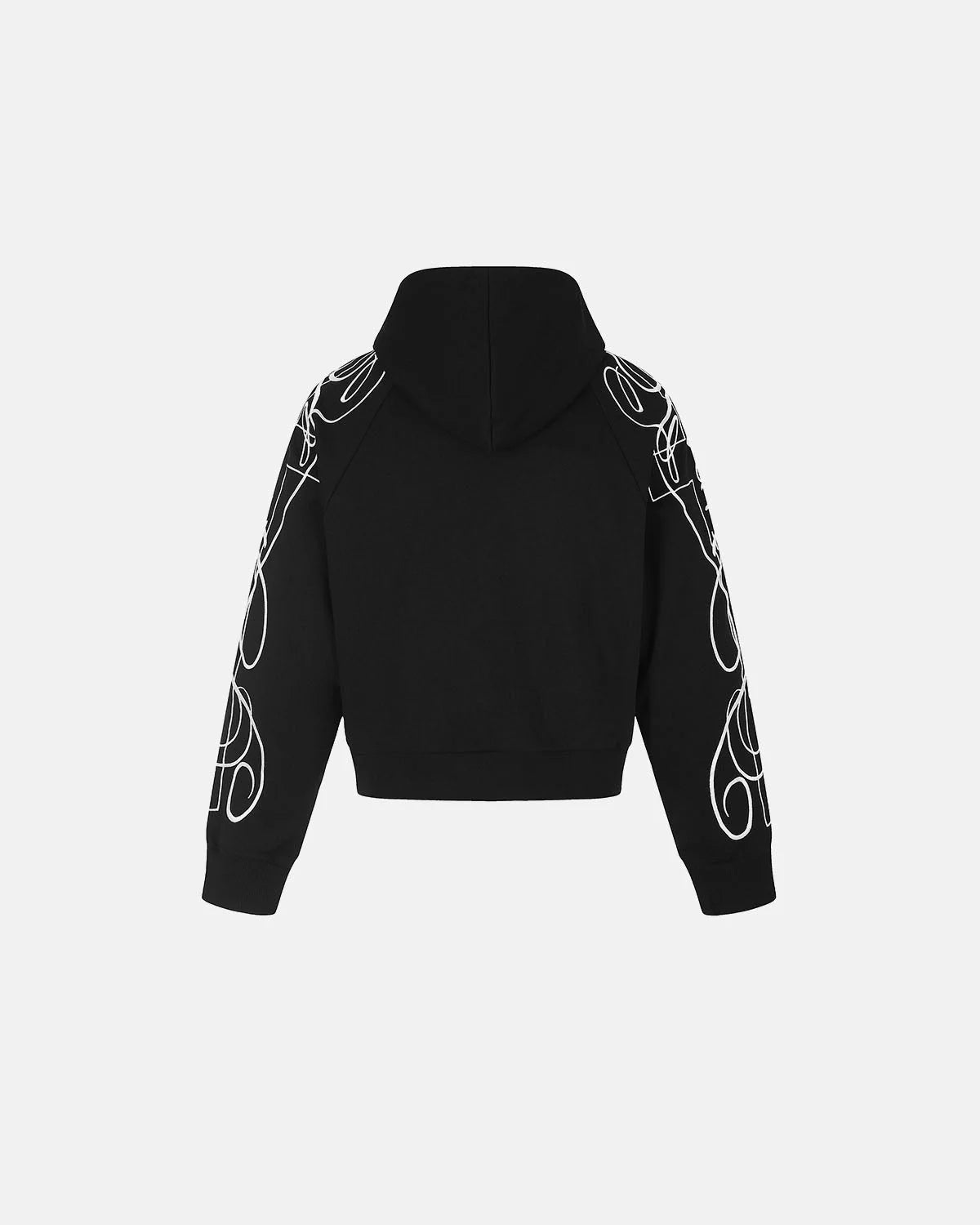 Omygoods Script Graphic Raglan Sleeve Zip Up Hoodie