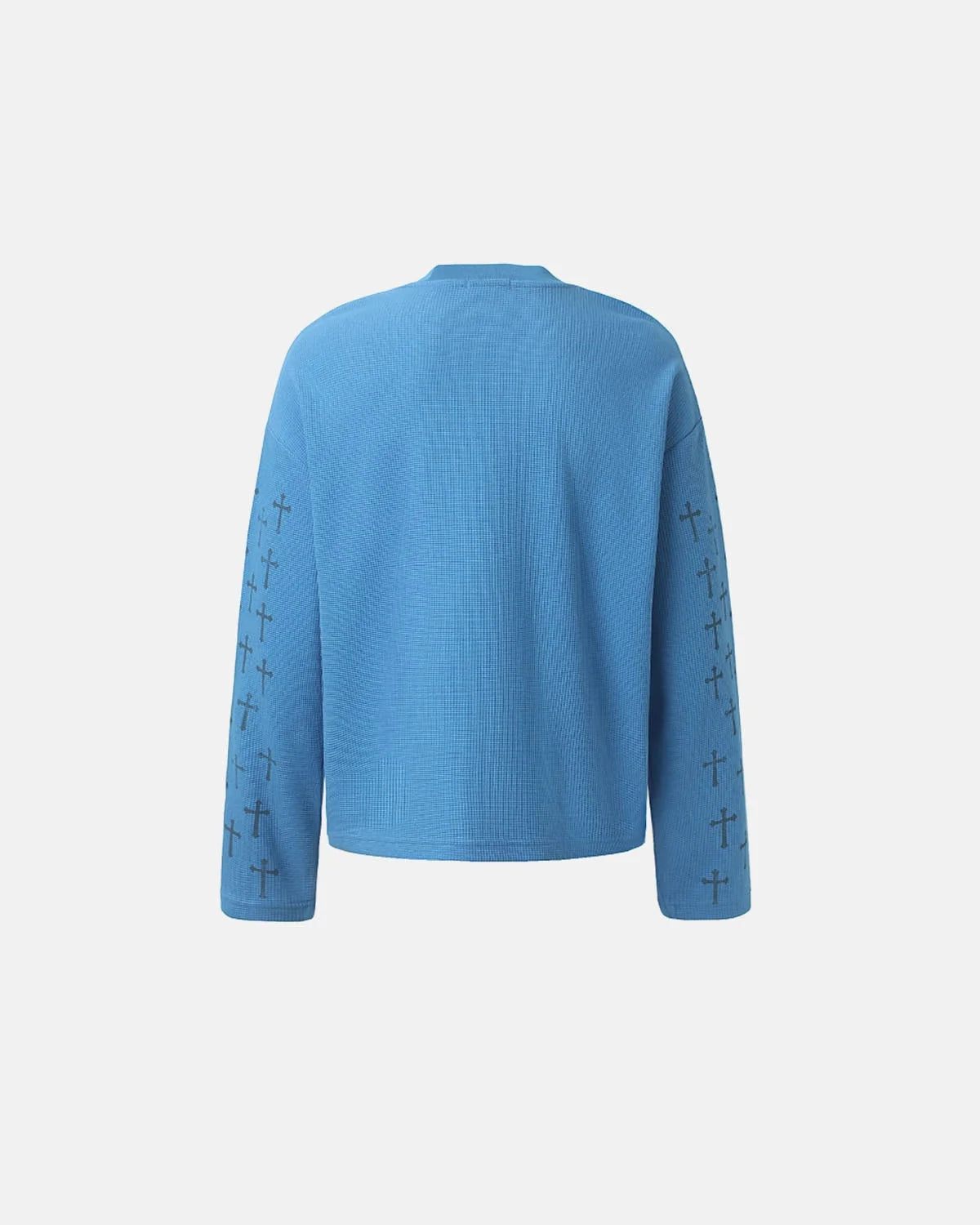 Omygoods Script Graphic Waffle Long Sleeve T-Shirt