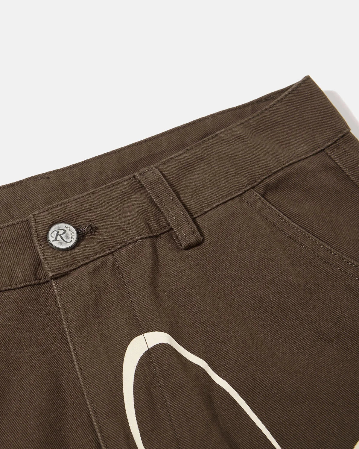 Omygoods Script Graphic Wide Leg Cargo Pants