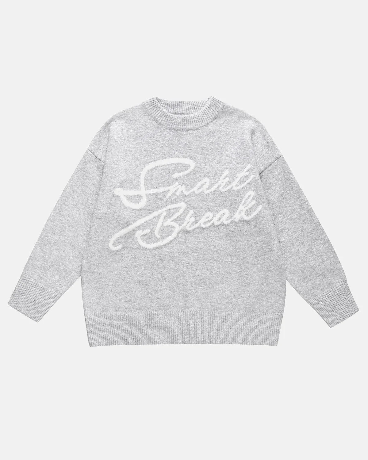 Omygoods Script Letter Graphic Knit Sweater