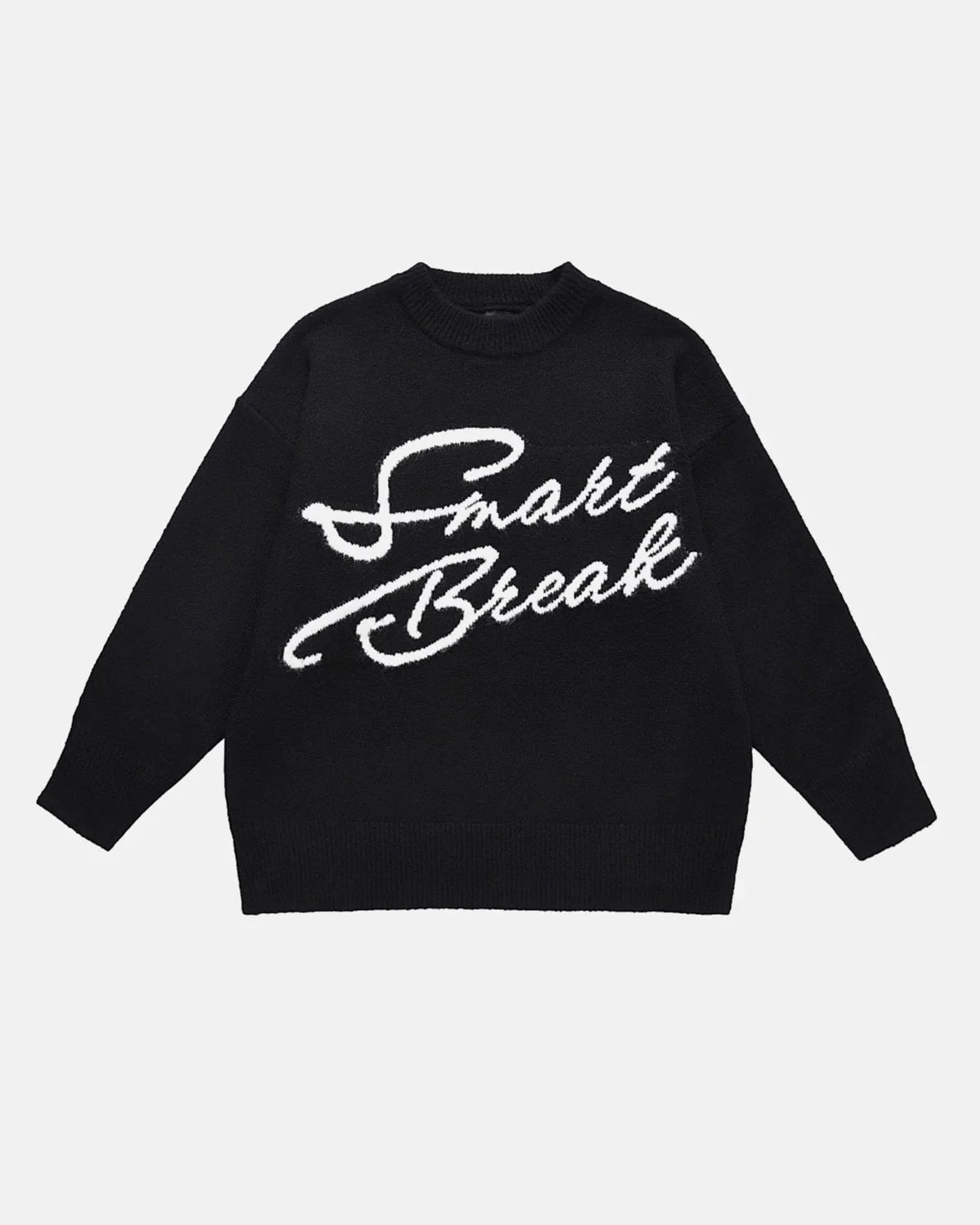 Omygoods Script Letter Graphic Knit Sweater