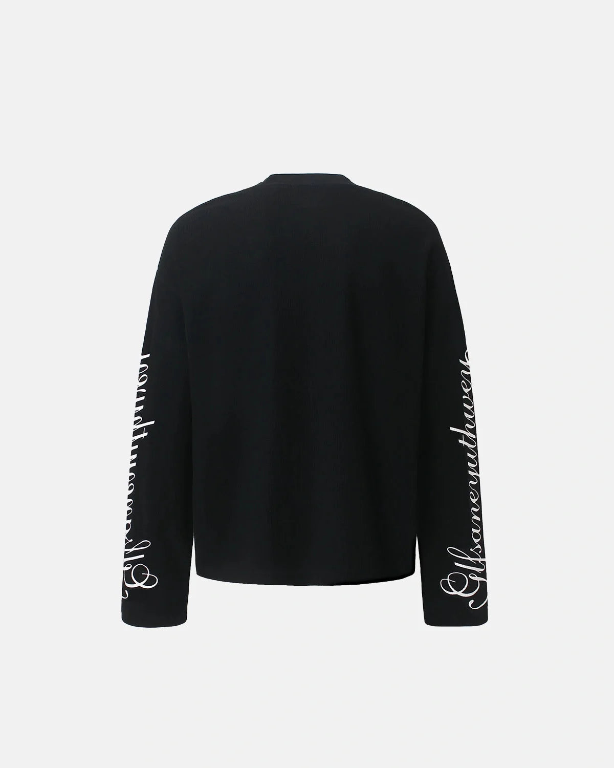 Omygoods Script Sleeve Graphic Waffle T-Shirt