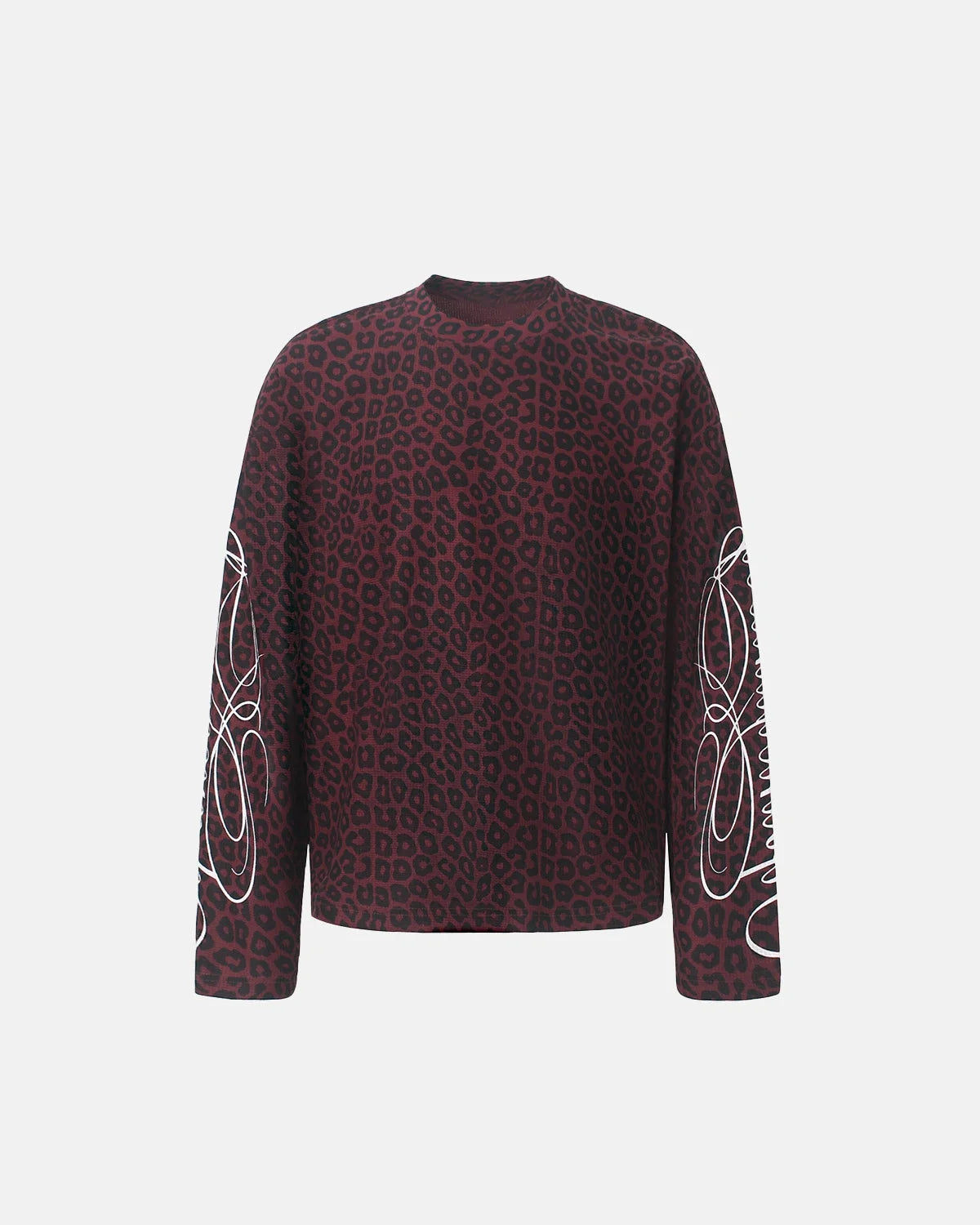 Omygoods Script Sleeve Graphic Waffle T-Shirt