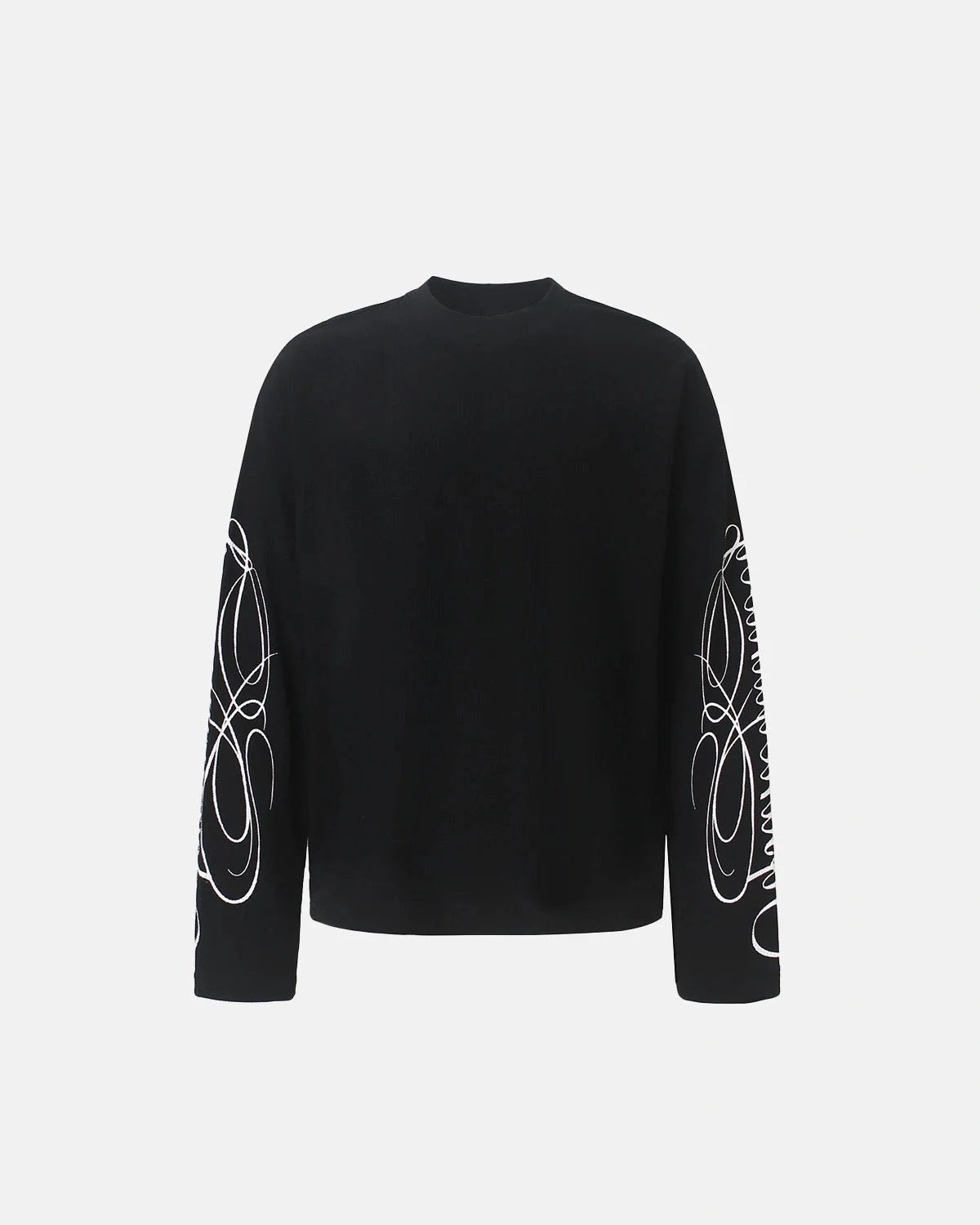 Omygoods Script Sleeve Graphic Waffle T-Shirt