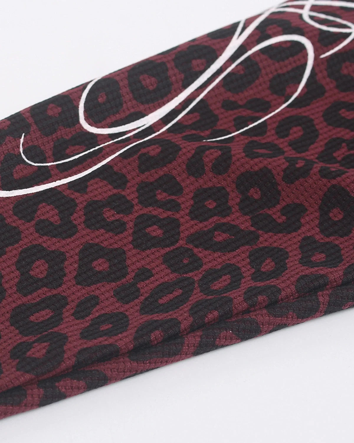 Omygoods Script Sleeve Graphic Waffle T-Shirt