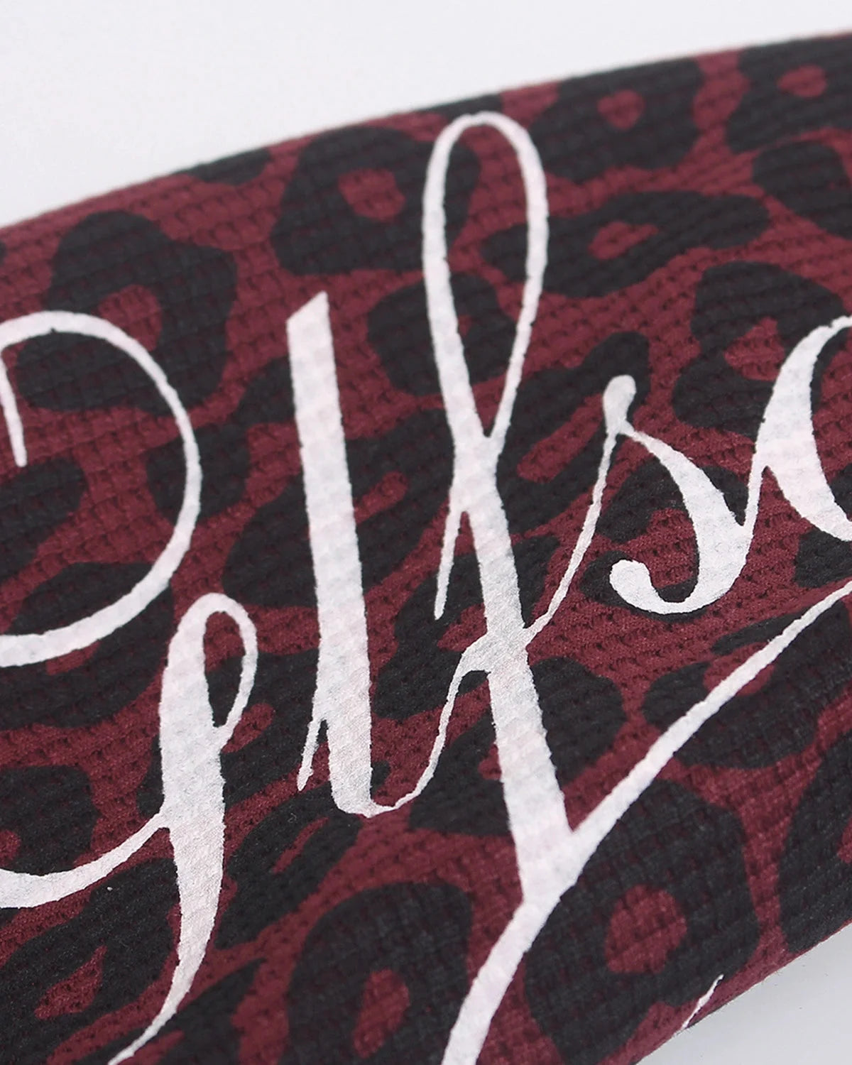 Omygoods Script Sleeve Graphic Waffle T-Shirt