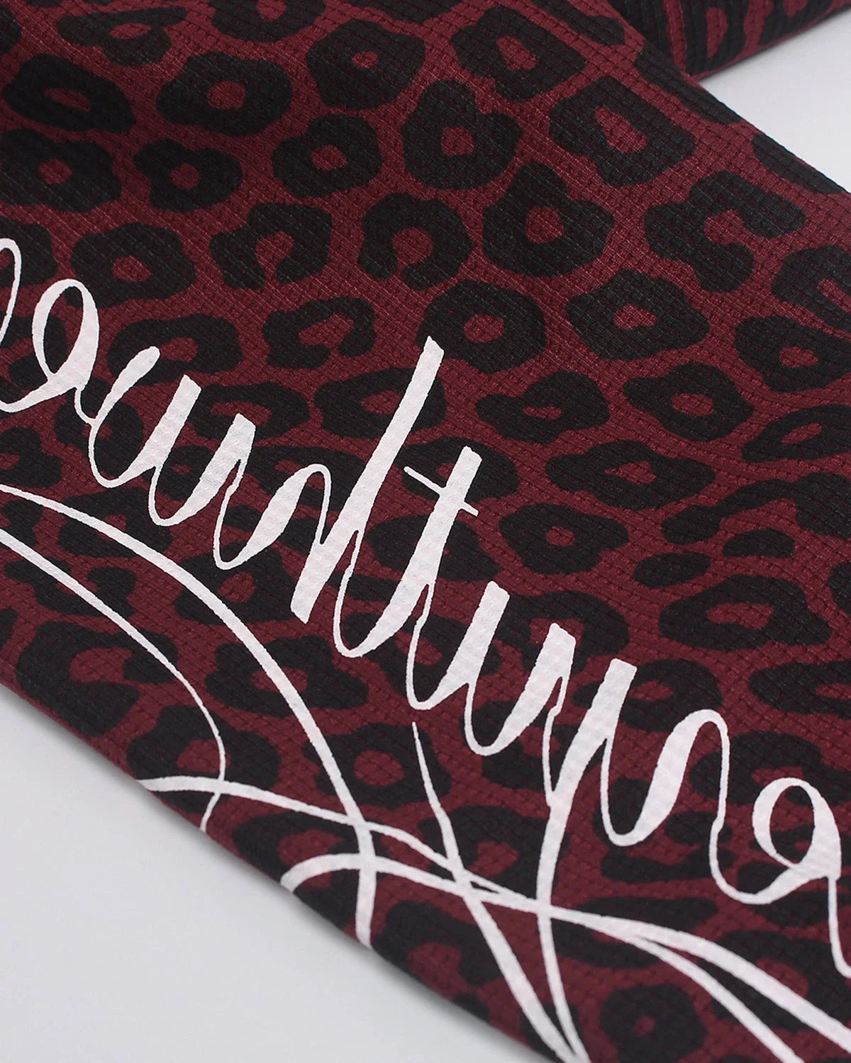 Omygoods Script Sleeve Graphic Waffle T-Shirt