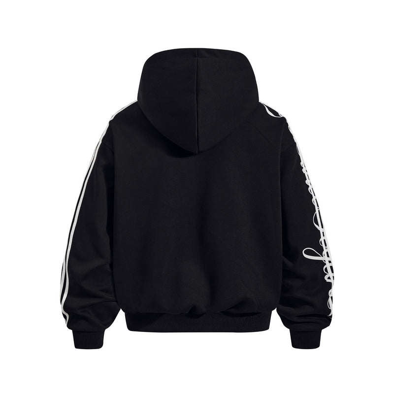 Omygoods Script Stripe Baggy Sweatpants