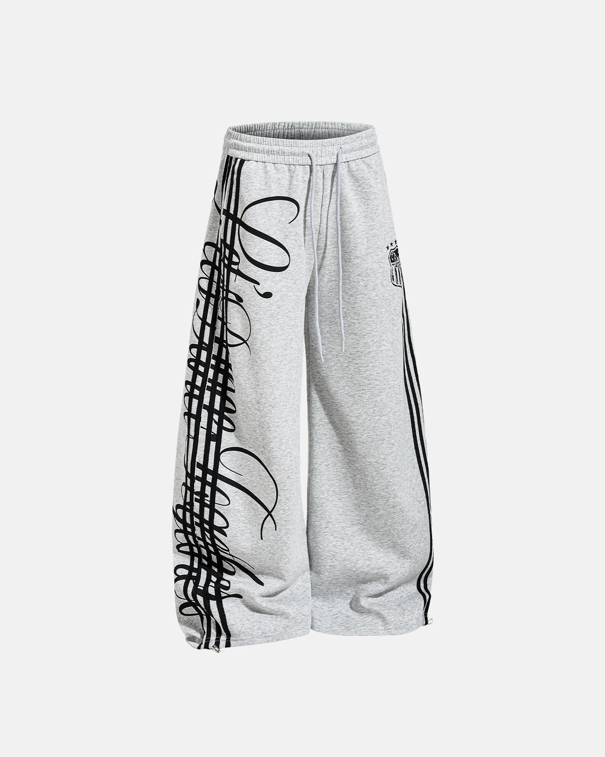 Omygoods Script Stripe Baggy Sweatpants