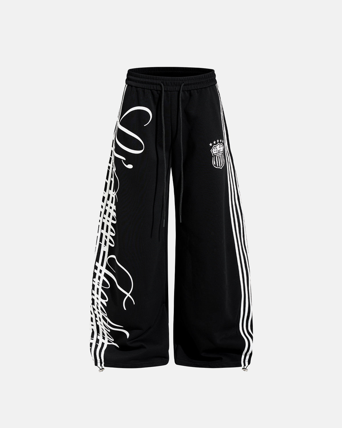 Omygoods Script Stripe Baggy Sweatpants