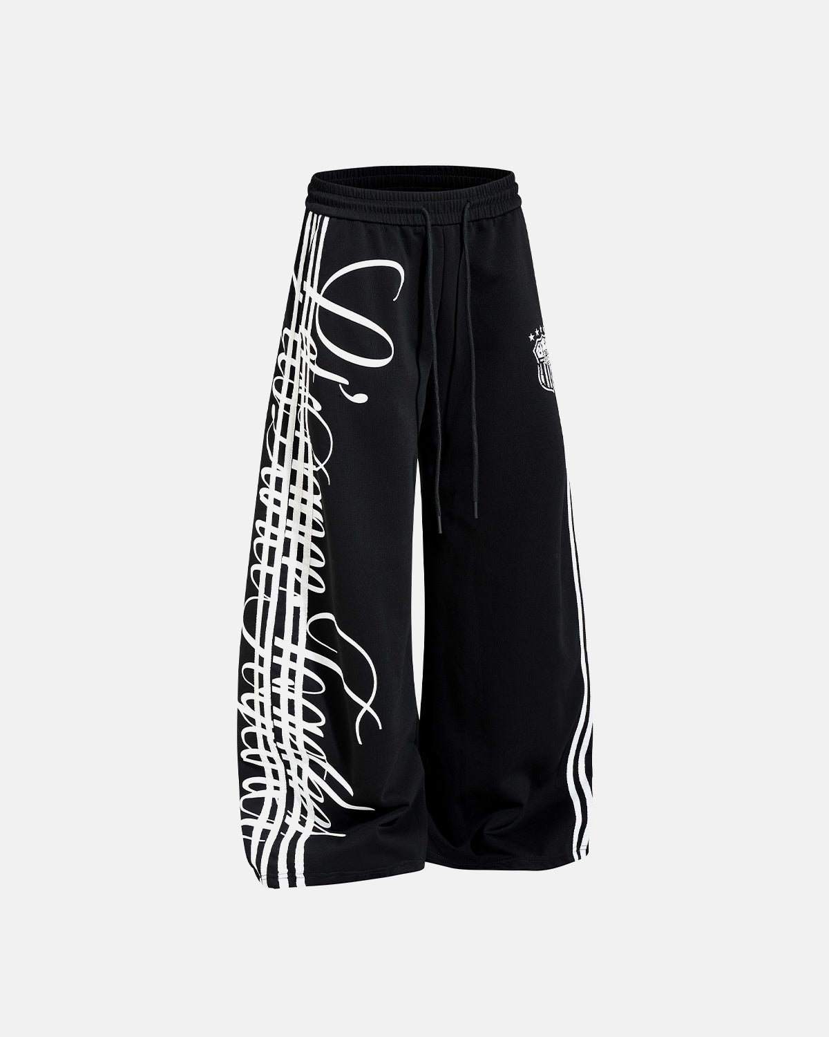 Omygoods Script Stripe Baggy Sweatpants