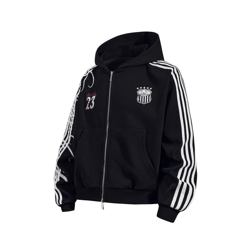 Omygoods Script Stripe Baggy Sweatpants