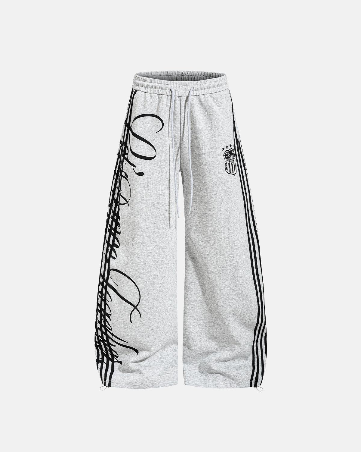 Omygoods Script Stripe Baggy Sweatpants