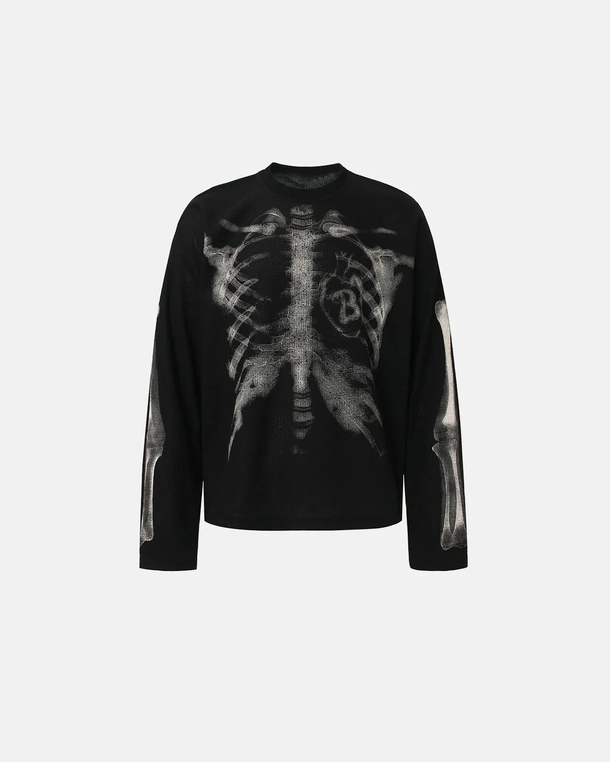 Omygoods Skeleton Graphic Washed Long Sleeve