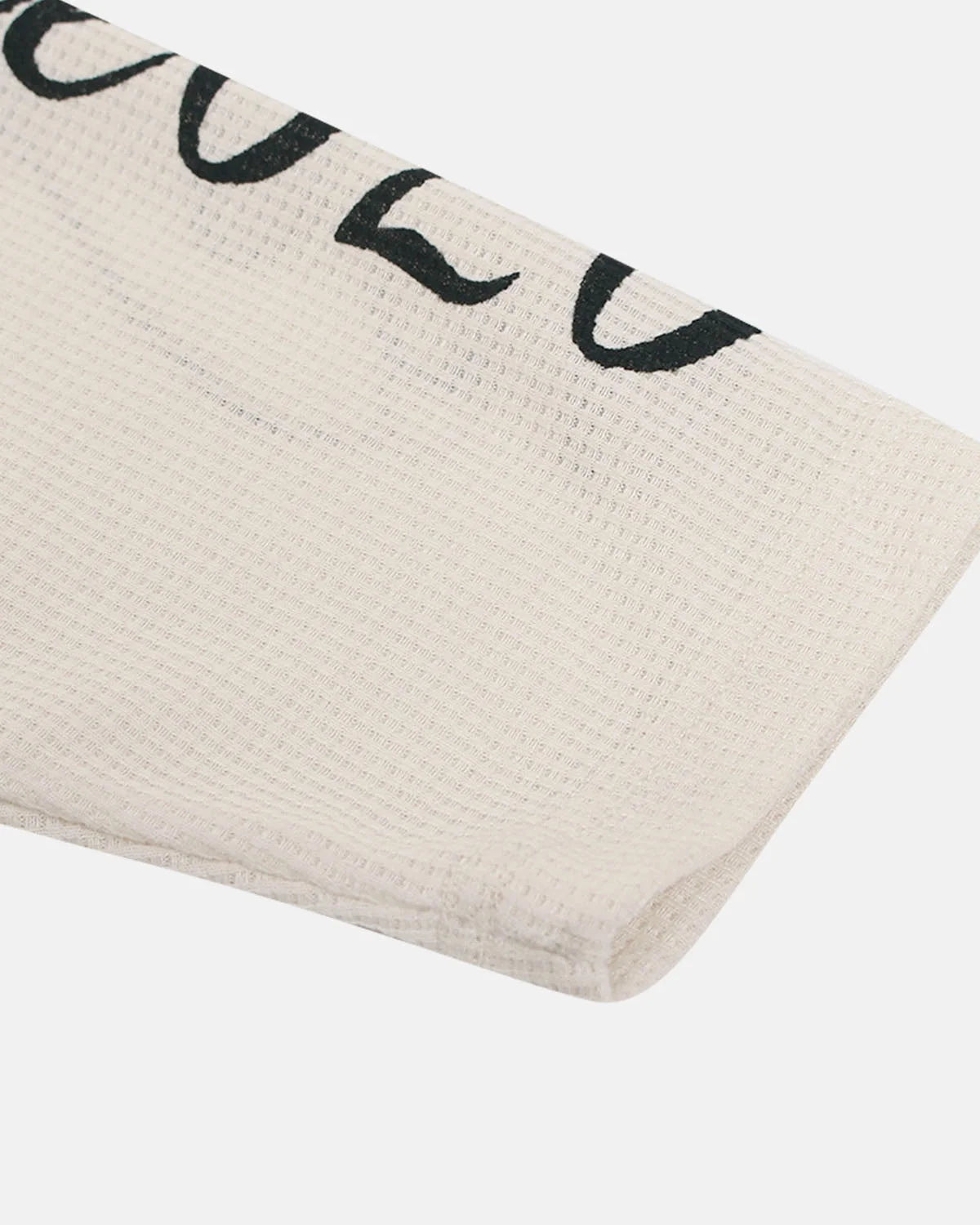 Omygoods Slogan Graphic Waffle Long Sleeve T-Shirt