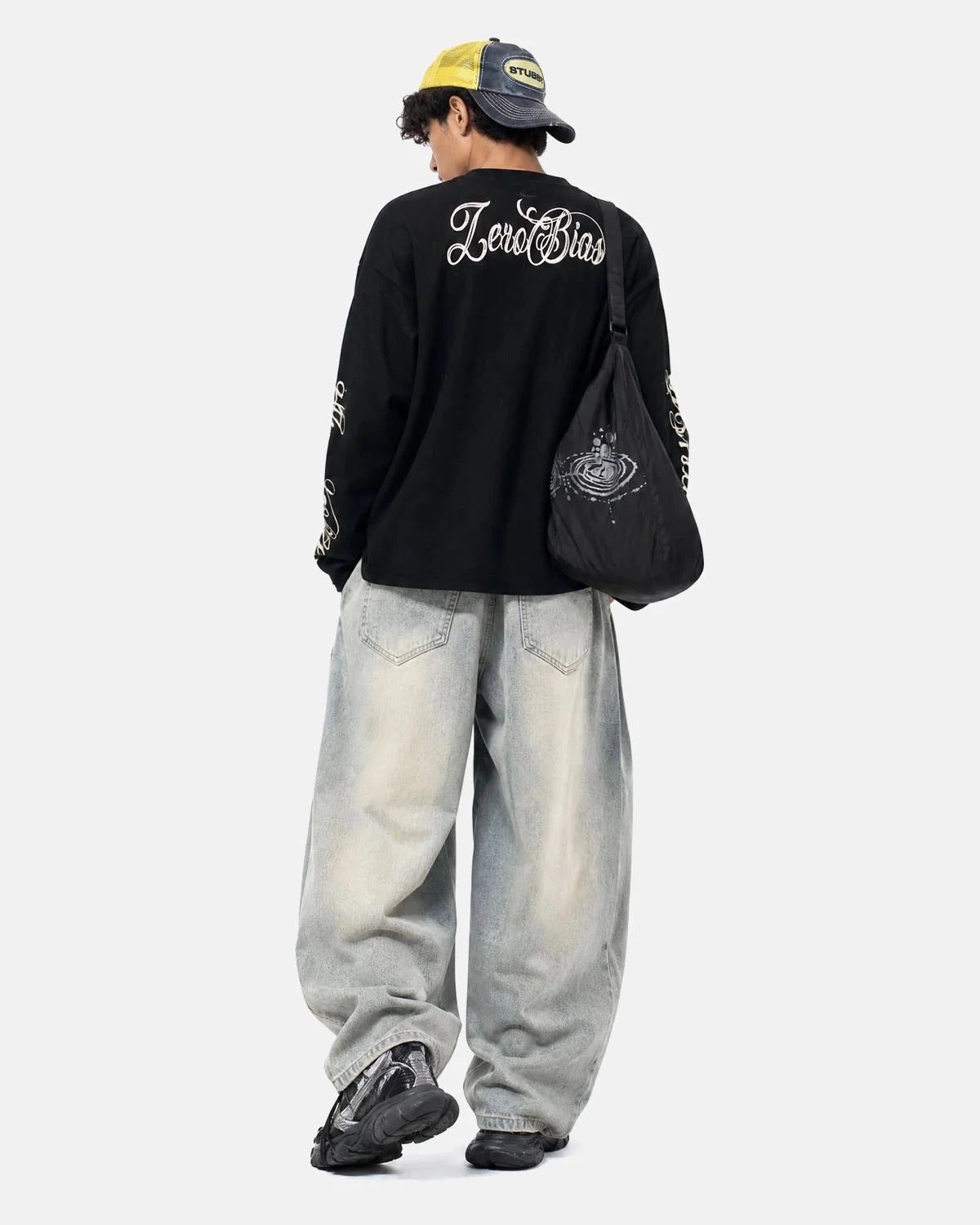 Omygoods Slogan Graphic Waffle Long Sleeve T-Shirt