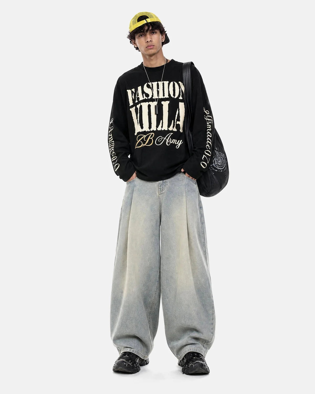 Omygoods Slogan Graphic Waffle Long Sleeve T-Shirt