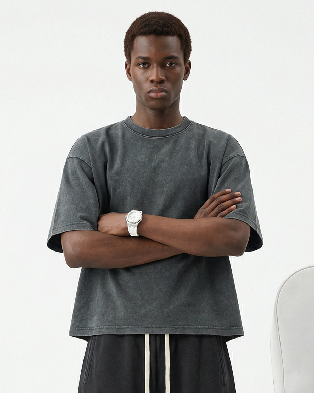 Omygoods Snow Washed Heavyweight Boxy T-Shirt