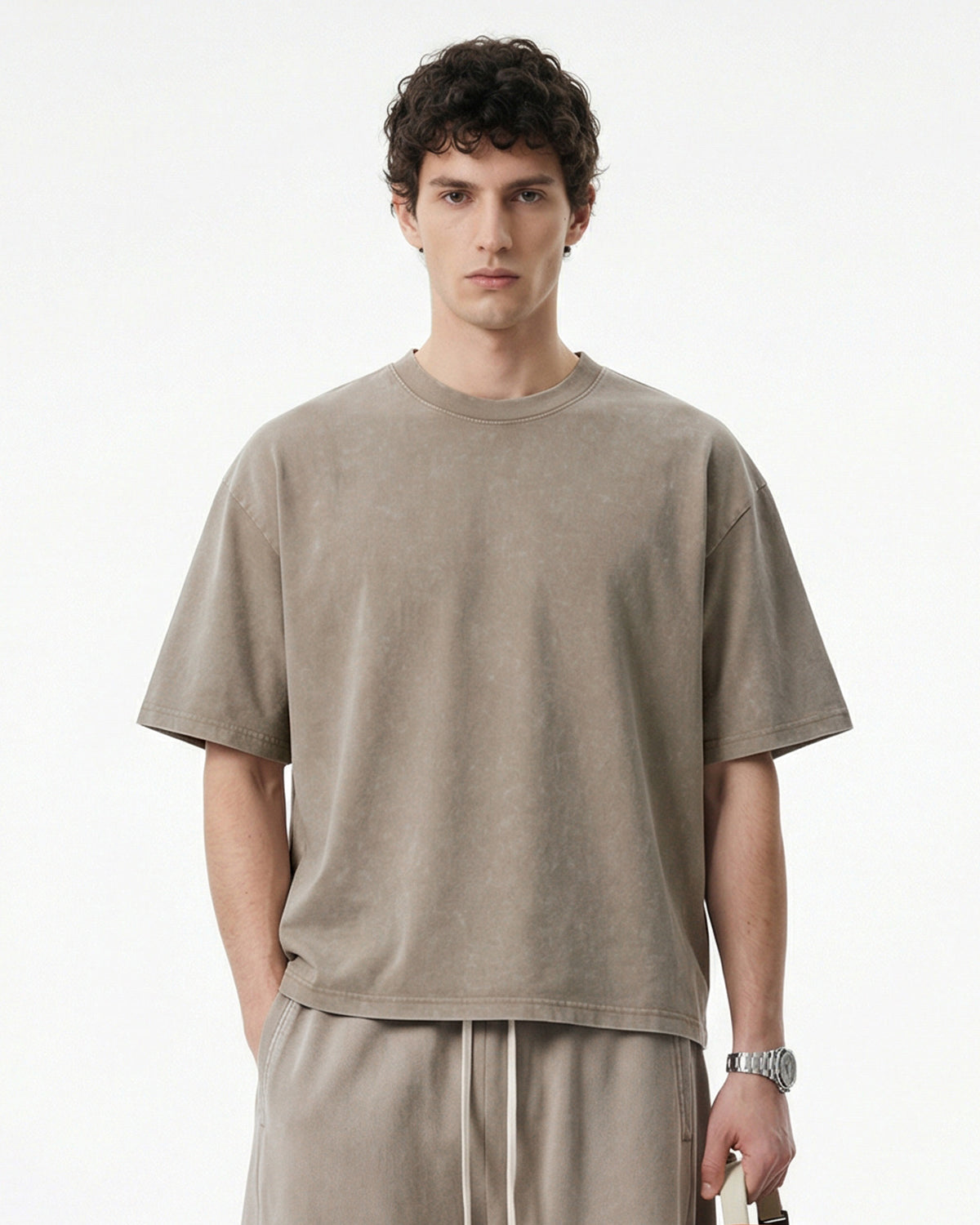 Omygoods Snow Washed Heavyweight Boxy T-Shirt